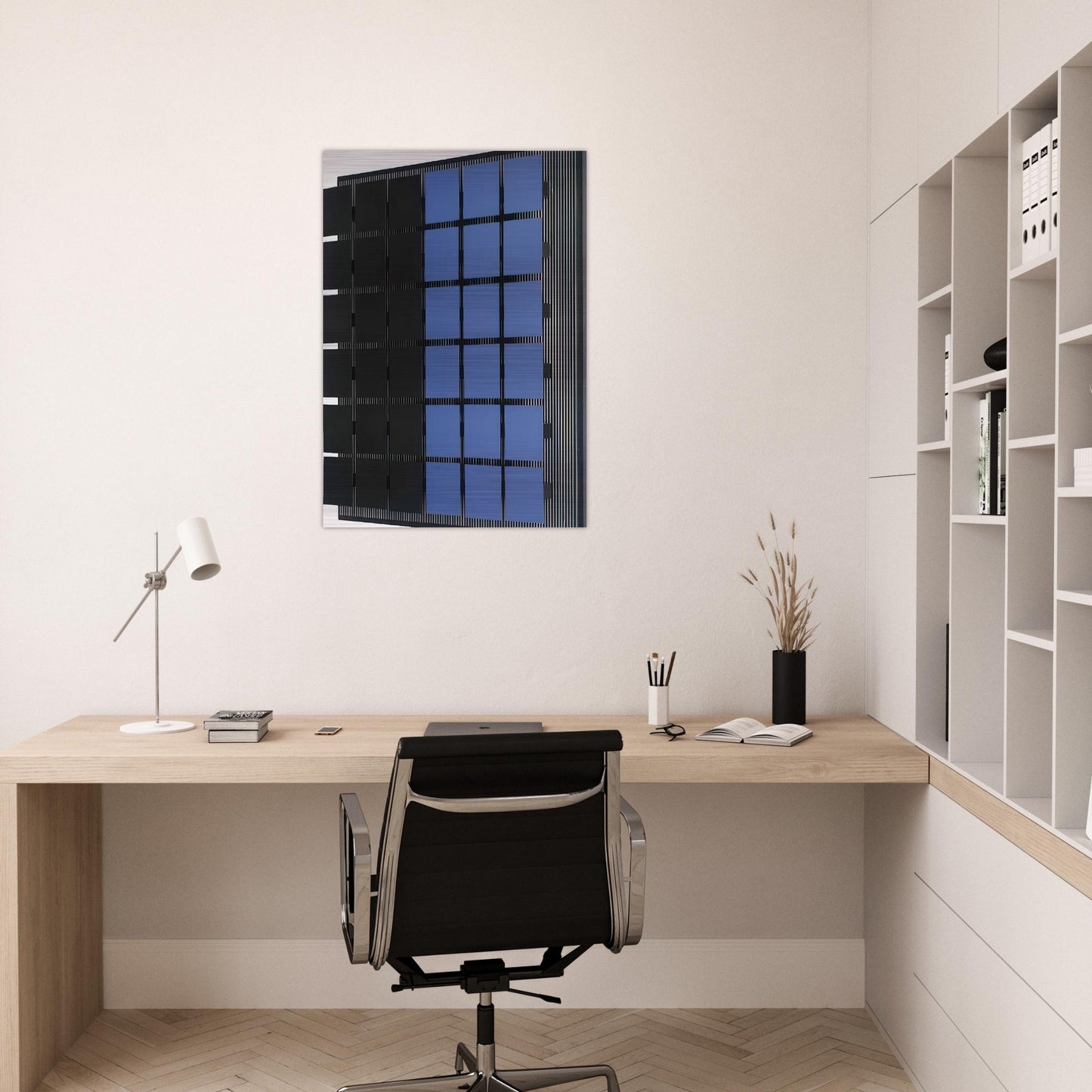 AZUL Y NEGRO - Jesus Rafael Soto Brushed Aluminum Print - 70x100 cm / 28x40 inches | Jesus Rafael Soto Aluminum Print | Jesus Rafael Soto Prints