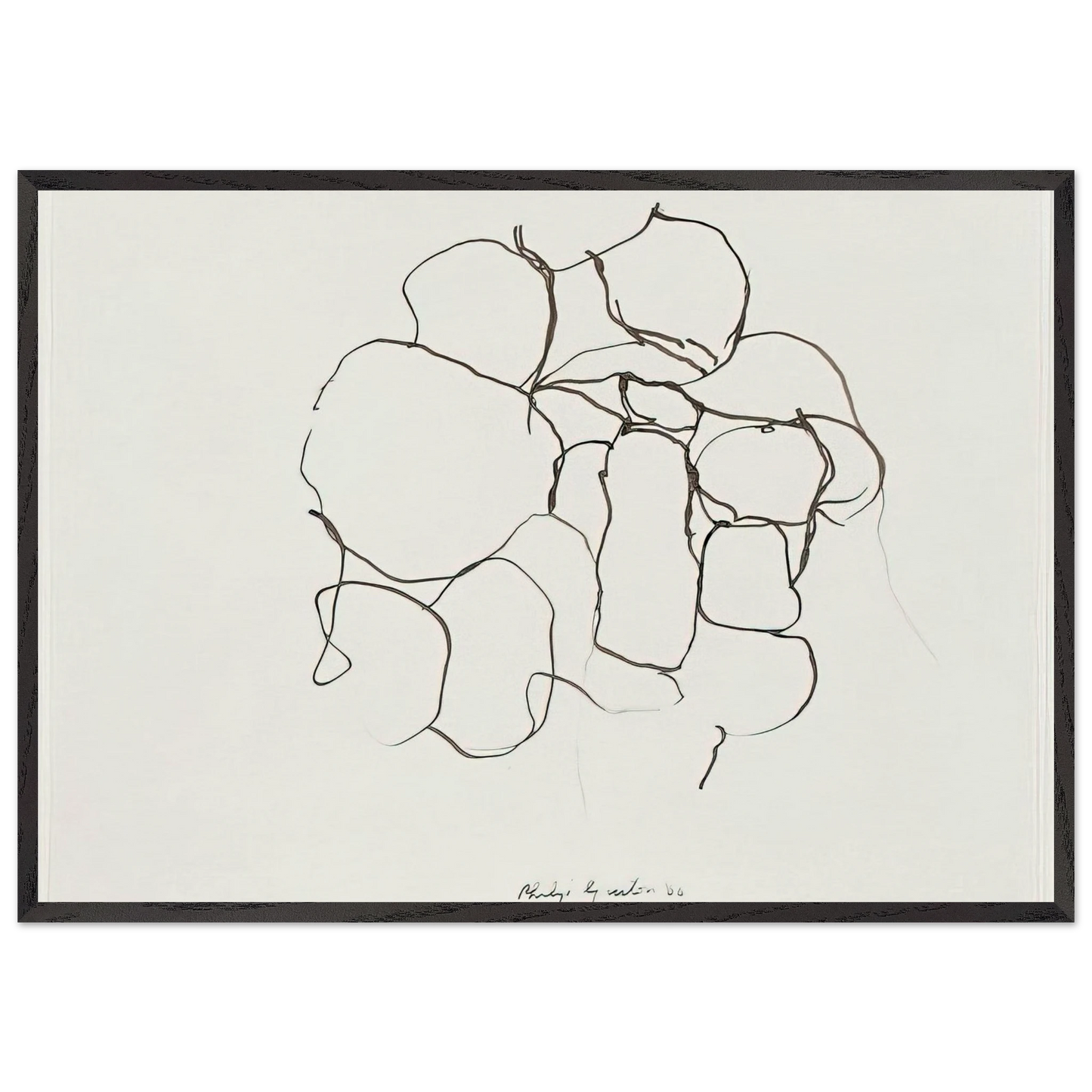 UNTITLED 5 N2 - Philip Guston 70x100 cm / 28x40 inches Framed Art Print – Black Wooden Frame