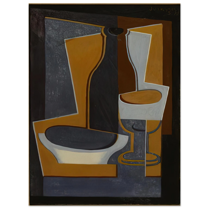 Juan Gris - BOUTEILLE BOL ET VERRE 1922 75x100 cm / 30x40inches Fine Art Poster