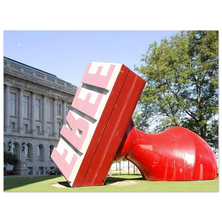 Claes Oldenburg - FREE STAMP AT CLEVELAND CITY HALL COLLABORATION WITH VAN BRUGGEN 75x100 cm / 30x40inches Fine Art Poster