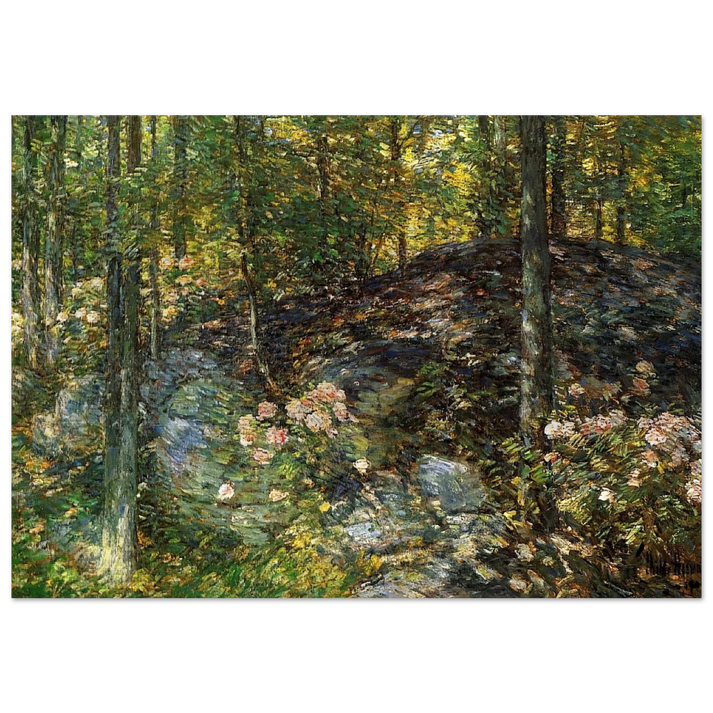 Laurel on the Ledges - Childe Hassam Brushed Aluminum Print - 70x100 cm / 28x40 inches | Childe Hassam Aluminum Print | Childe Hassam Prints