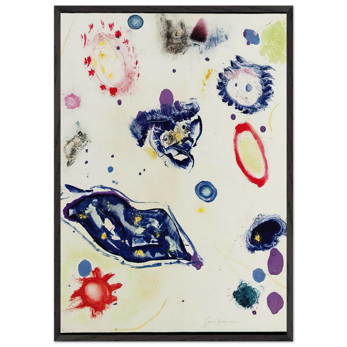 Untitled 1 - Sam Francis 70x100 cm / 28x40 inches Framed Art Print – Black Wooden Frame