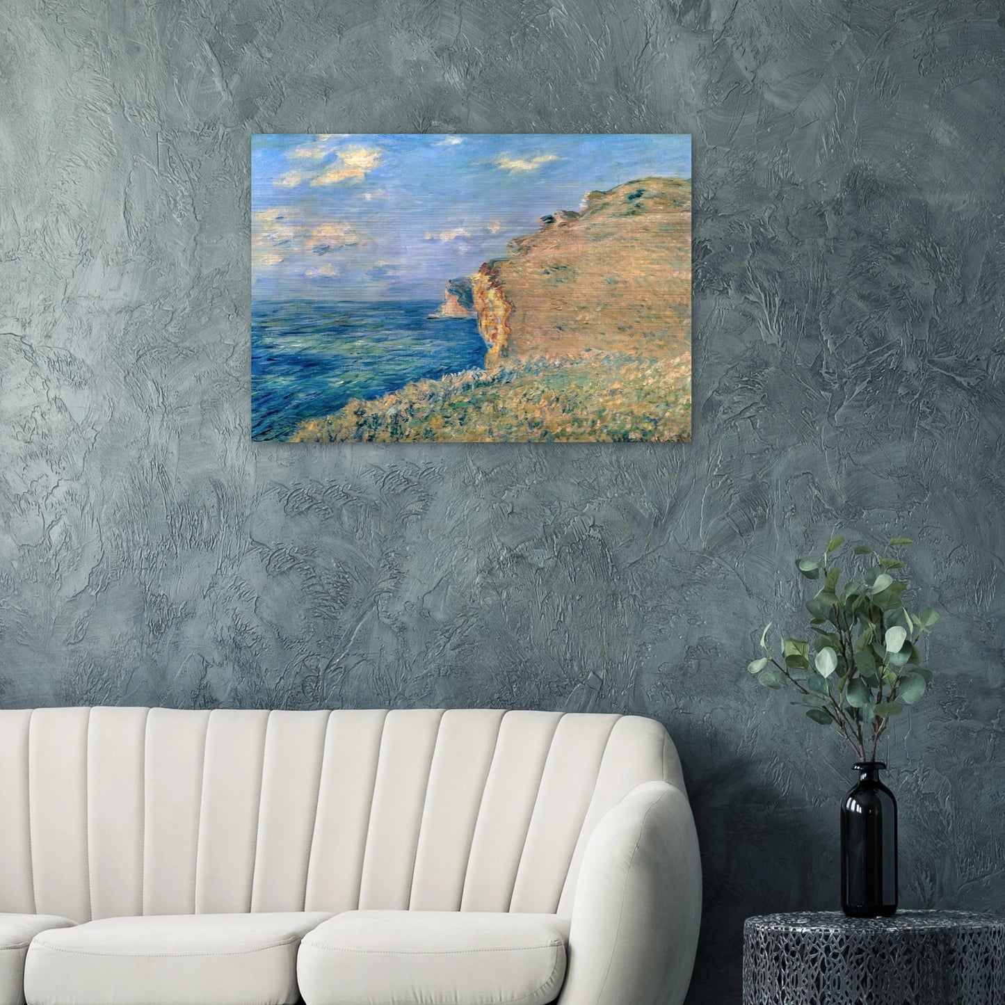 Cliff at Fecamp - claude monet Brushed Aluminum Print - 70x100 cm / 28x40 inches | claude monet Aluminum Print | claude monet Prints