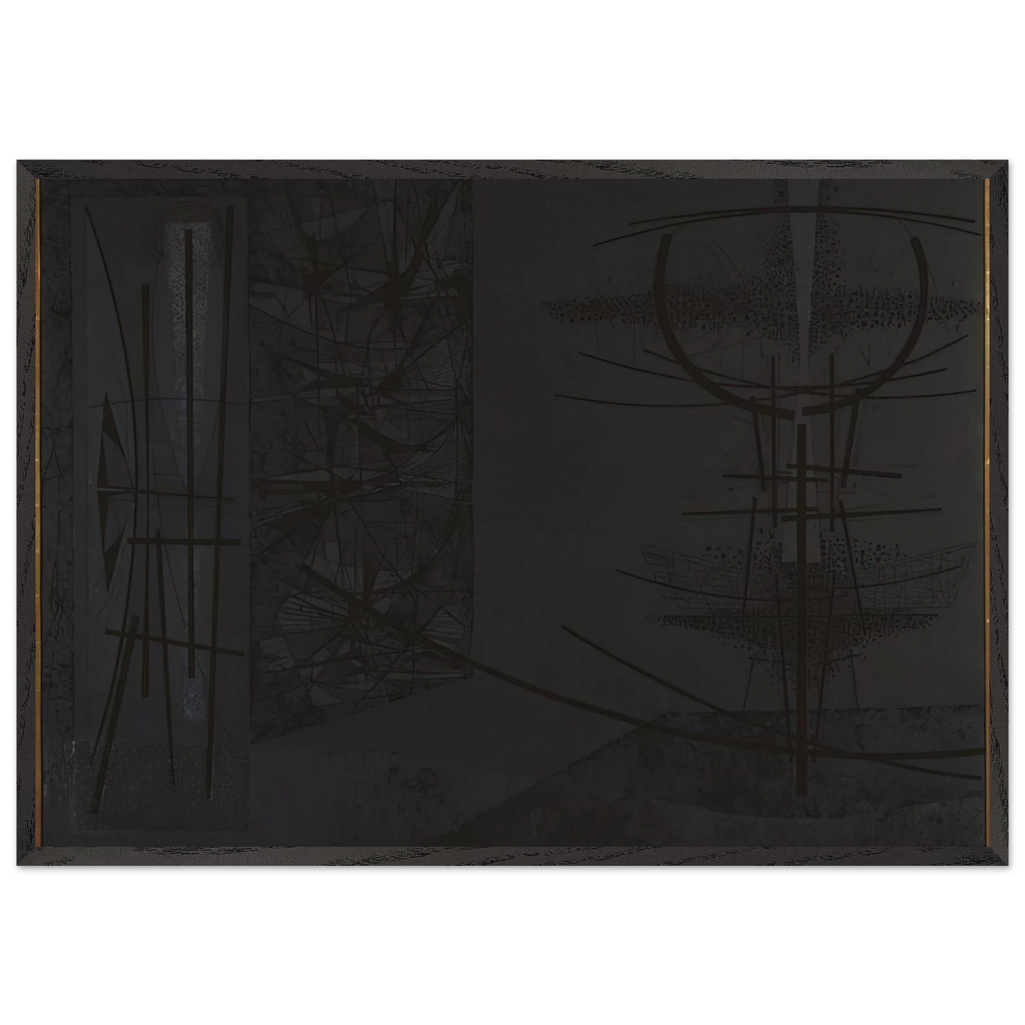 Stillness - 1956 - Jimmy Ernst 70x100 cm / 28x40 inches Framed Art Print – Black Wooden Frame