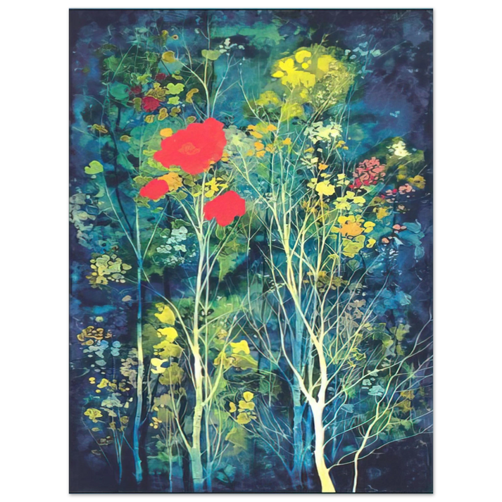 Eyvind Earle - Poppies and Flowers 75x100 cm / 30x40inches Fine Art Poster
