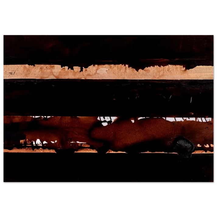 B-Walnut Stain - 2004 - Pierre Soulages Brushed Aluminum Print - 70x100 cm / 28x40 inches | Pierre Soulages Aluminum Print | Pierre Soulages Prints