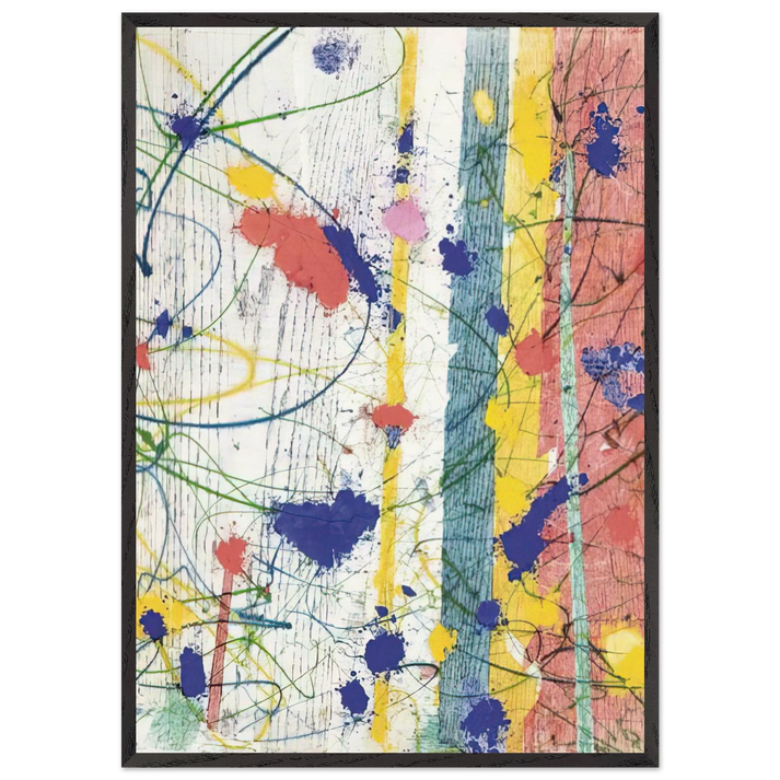 Untitled EXP-SF-58-08-82 - Sam Francis 70x100 cm / 28x40 inches Framed Art Print – Black Wooden Frame