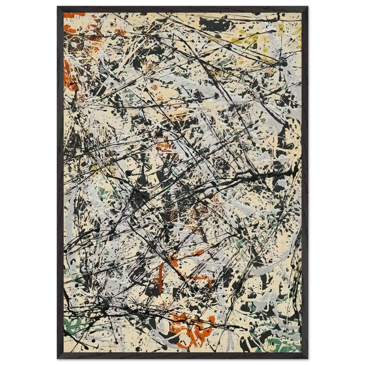 NUMBER 32 1947 - Jackson Pollock 70x100 cm / 28x40 inches Framed Art Print – Black Wooden Frame