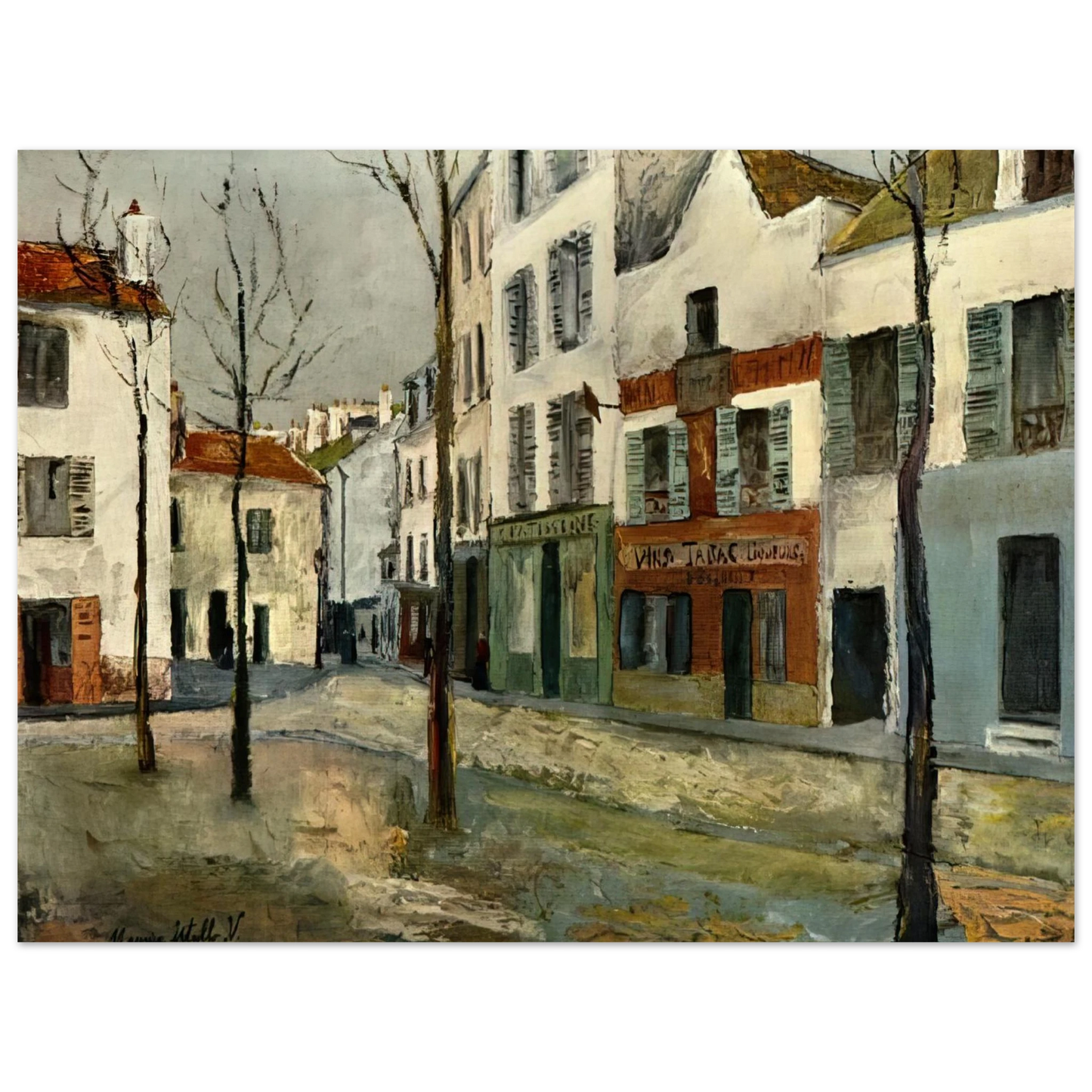 Maurice Utrillo - SQUARE TERTRE ON MONTMARTRE 2 75x100 cm / 30x40inches Fine Art Poster