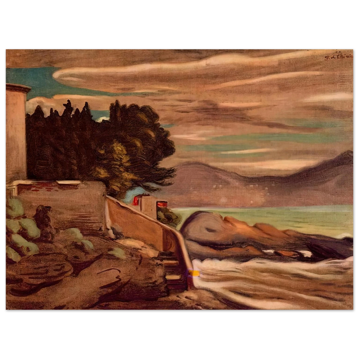 Giorgio de Chirico - LANDSCAPE NEAR GENOVA 75x100 cm / 30x40inches Fine Art Poster