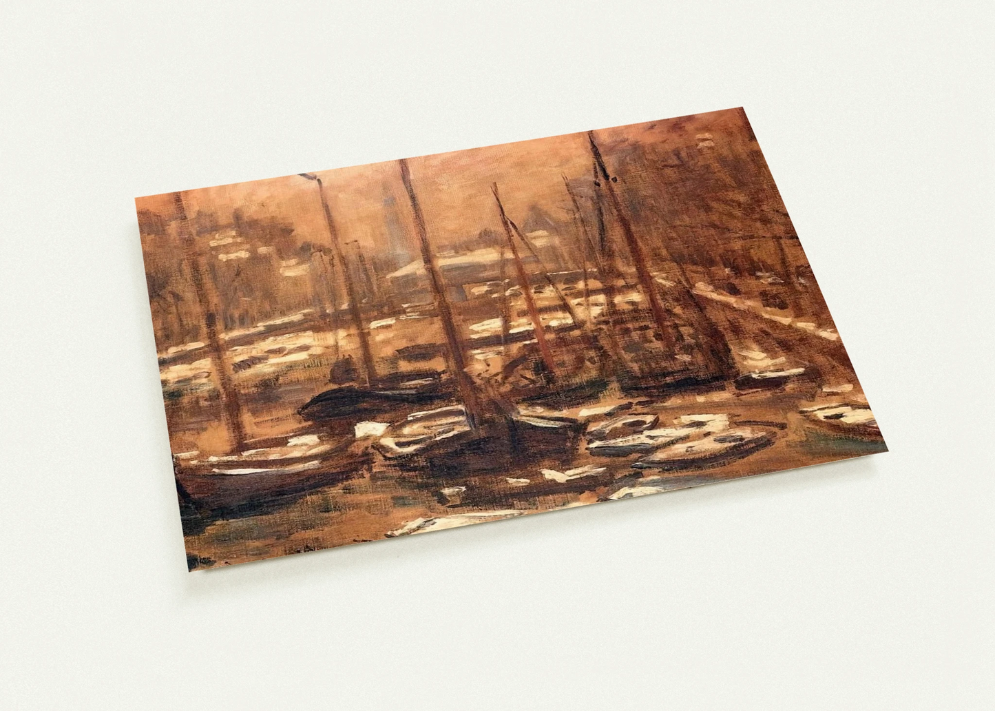 Geldersekade of Amsterdam Invierno By claude monet Pack of 10 Post Cards | claude monet Post Cards | A6 (10.5 x 14.8 cm) - 4.1 x 5.8 inches