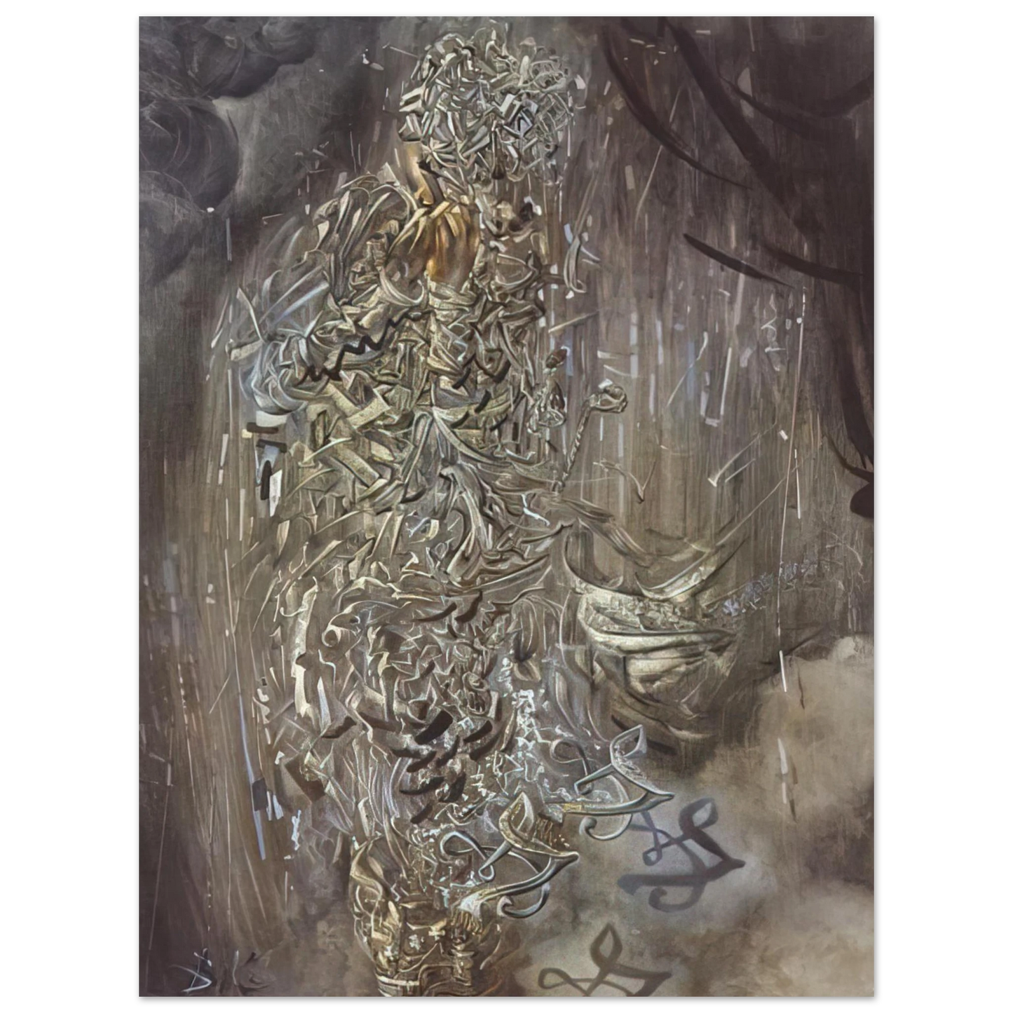 Salvador Dali - SAINT SURROUNDED BY THREE PI MESONS 75x100 cm / 30x40inches Fine Art Poster