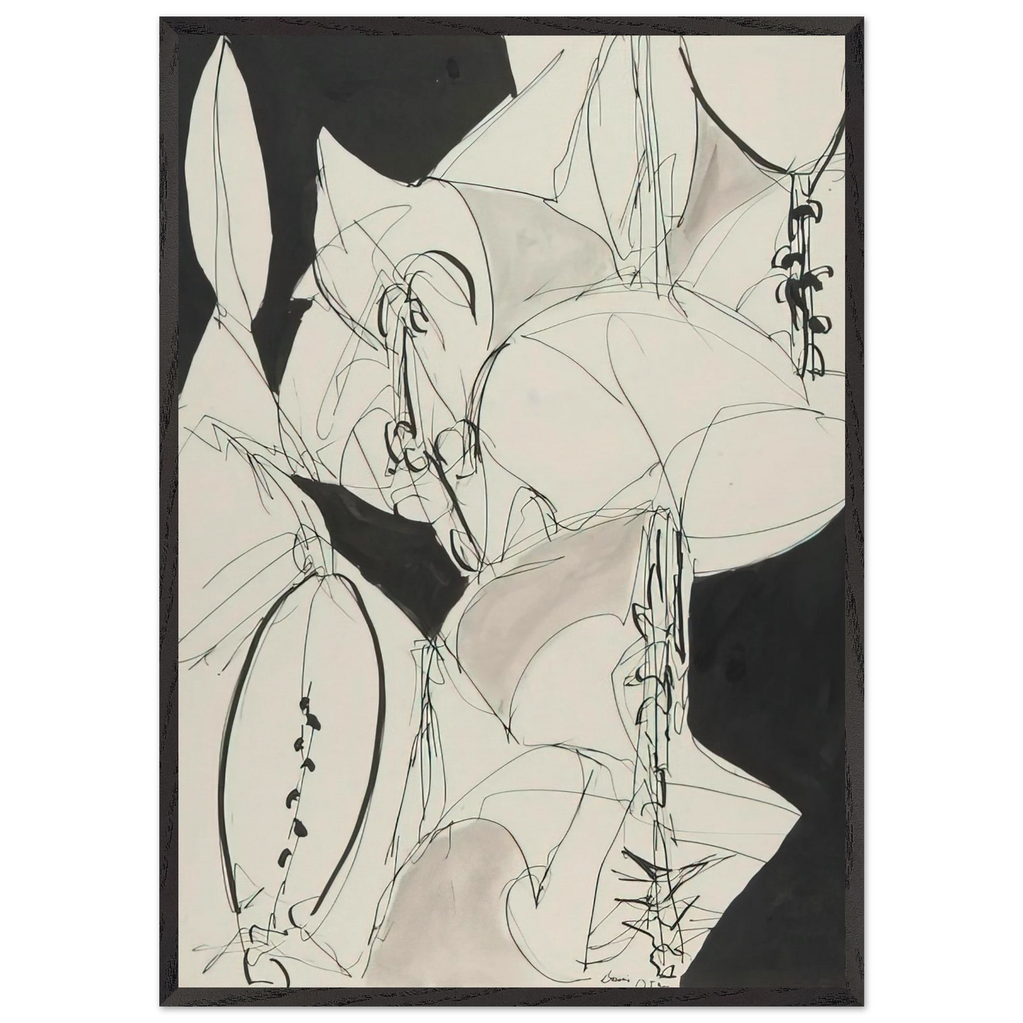 Secret Garden - 1981 - Gene Davis 70x100 cm / 28x40 inches Framed Art Print – Black Wooden Frame