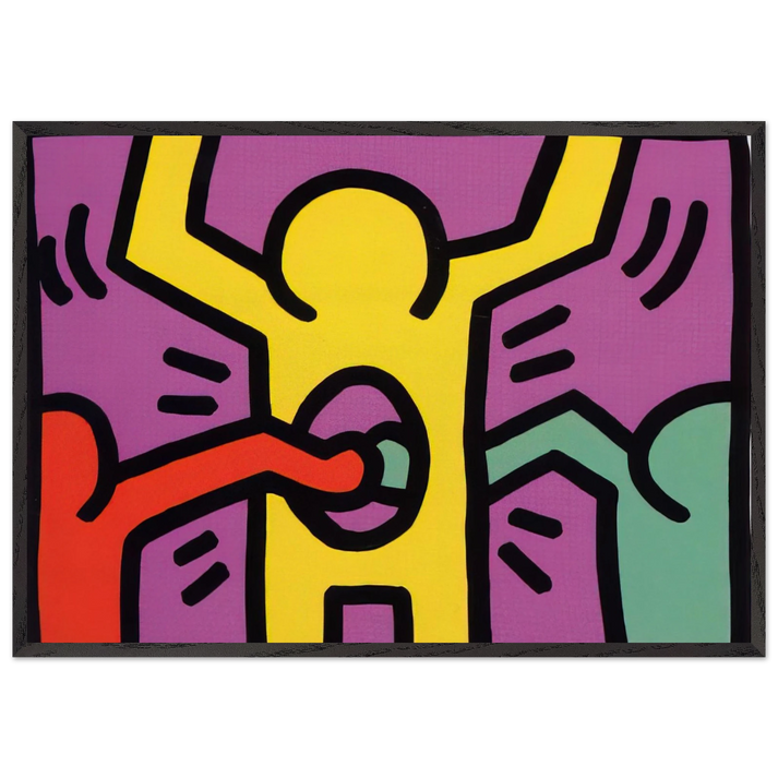 POP SHOP 1 1987 N1 - Keith Haring 70x100 cm / 28x40 inches Framed Art Print – Black Wooden Frame | Keith Haring Art For Sale