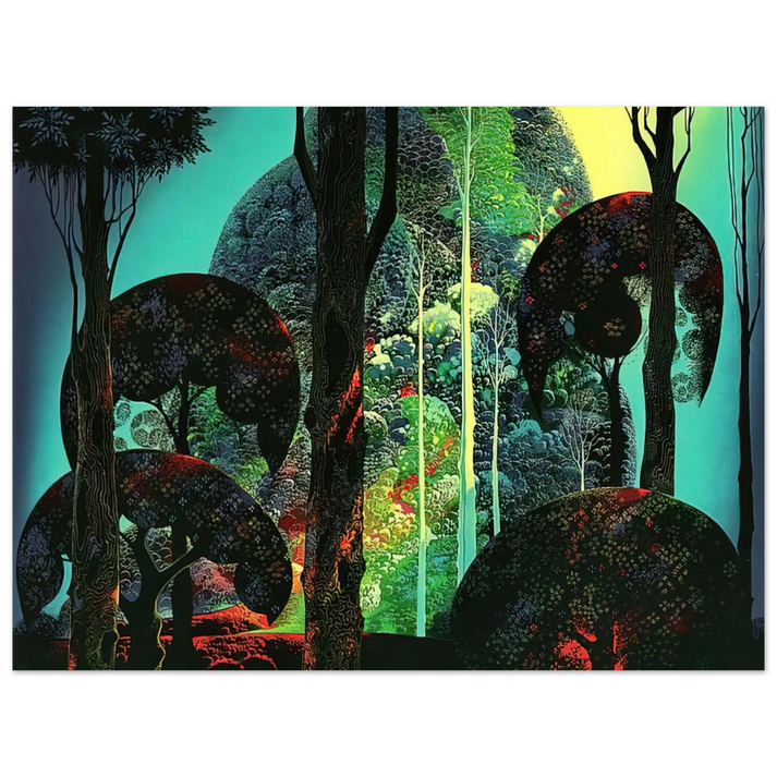 Eyvind Earle - Fired by Sun 75x100 cm / 30x40inches Fine Art Poster