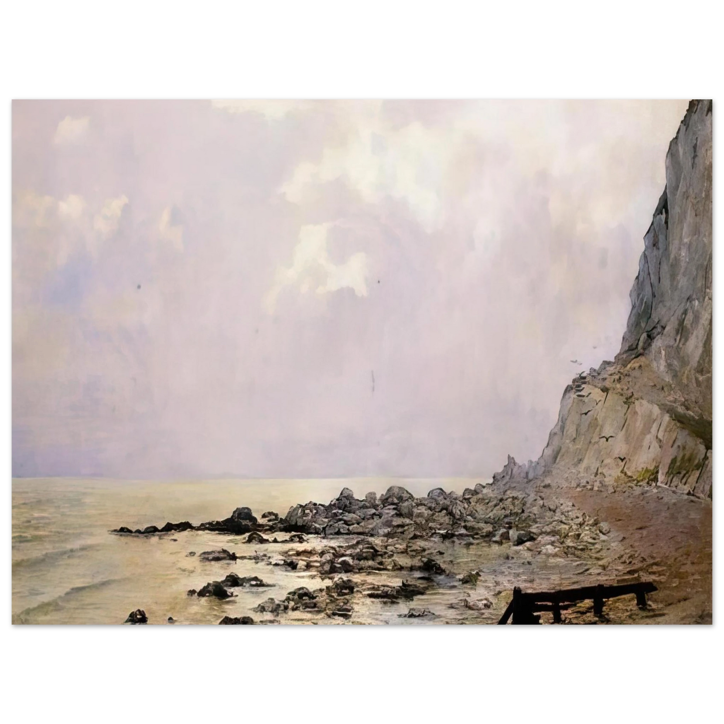 Theo van Rysselberghe - THE CLIFFS OF DOUVRES 1881 75x100 cm / 30x40inches Fine Art Poster