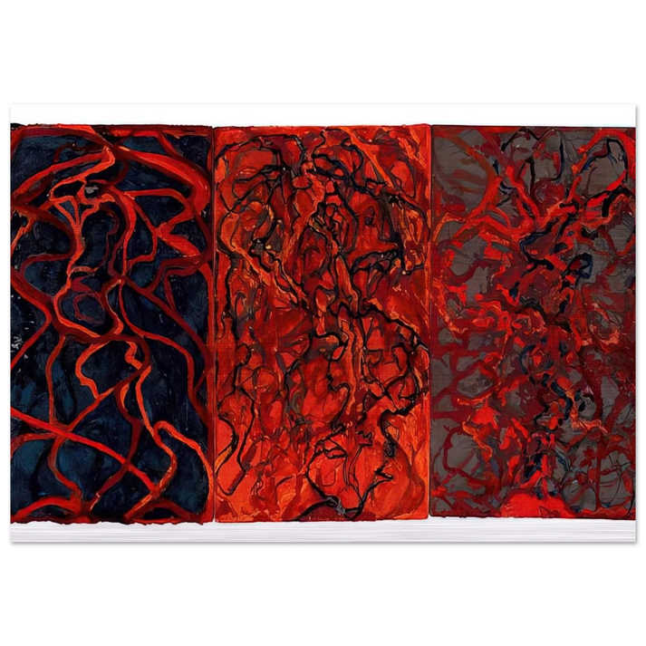 Nevisian Triptych - 2008 - Brice Marden Brushed Aluminum Print - 70x100 cm / 28x40 inches | Brice Marden Aluminum Print | Brice Marden Prints