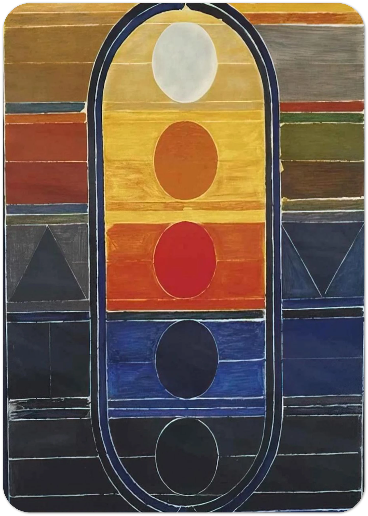 Composition - Abstract Art By S. H. Raza Pack of 10 Post Cards | S. H. Raza Post Cards | A6 (10.5 x 14.8 cm) - 4.1 x 5.8 inches