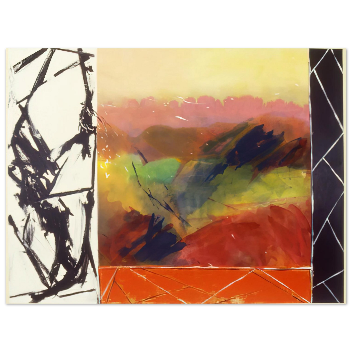 Ronnie Landfield - Railroad Gate - 1989 75x100 cm / 30x40inches Fine Art Poster