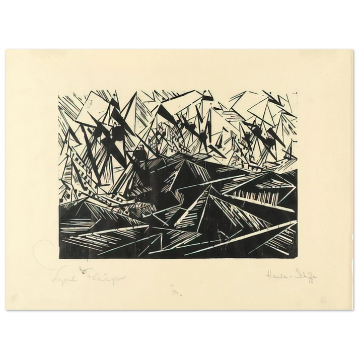 Lyonel Feininger - HANSEATIC SHIPS HANSASCHIFFE 1919 75x100 cm / 30x40inches Fine Art Poster