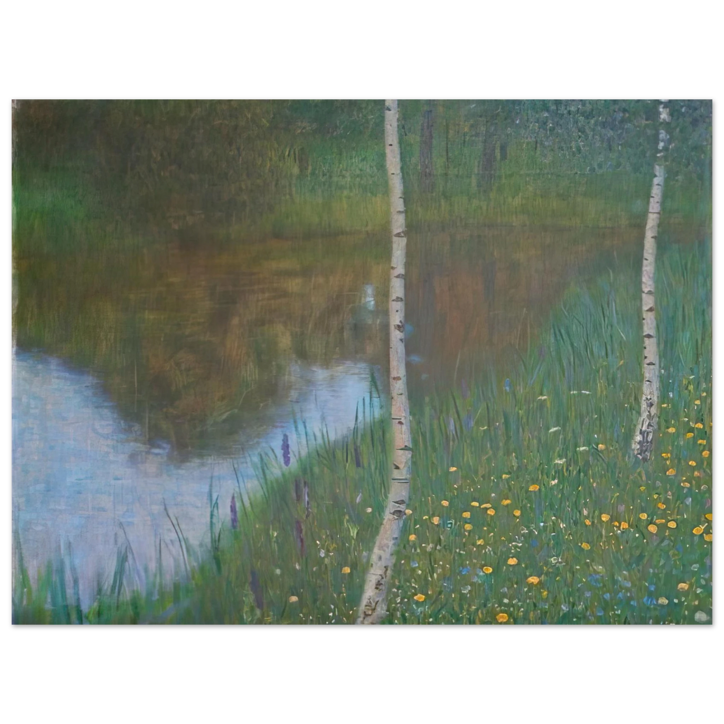 Gustav Klimt - LAKESIDE WITH BIRCH TREES 1901 75x100 cm / 30x40inches Fine Art Poster