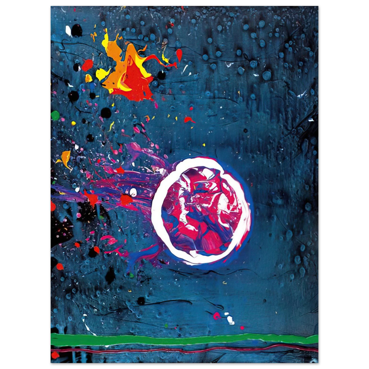 John Hoyland - Vincent's Moon - 11.7.07 - 2007 75x100 cm / 30x40inches Fine Art Poster