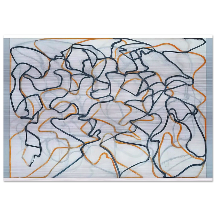 White Ground Letter - 2010 - Brice Marden Brushed Aluminum Print - 70x100 cm / 28x40 inches | Brice Marden Aluminum Print | Brice Marden Prints
