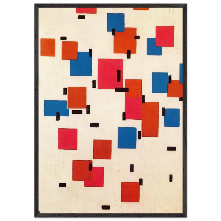 Composition in Color A - Piet Mondrian 70x100 cm / 28x40 inches Framed Art Print – Black Wooden Frame
