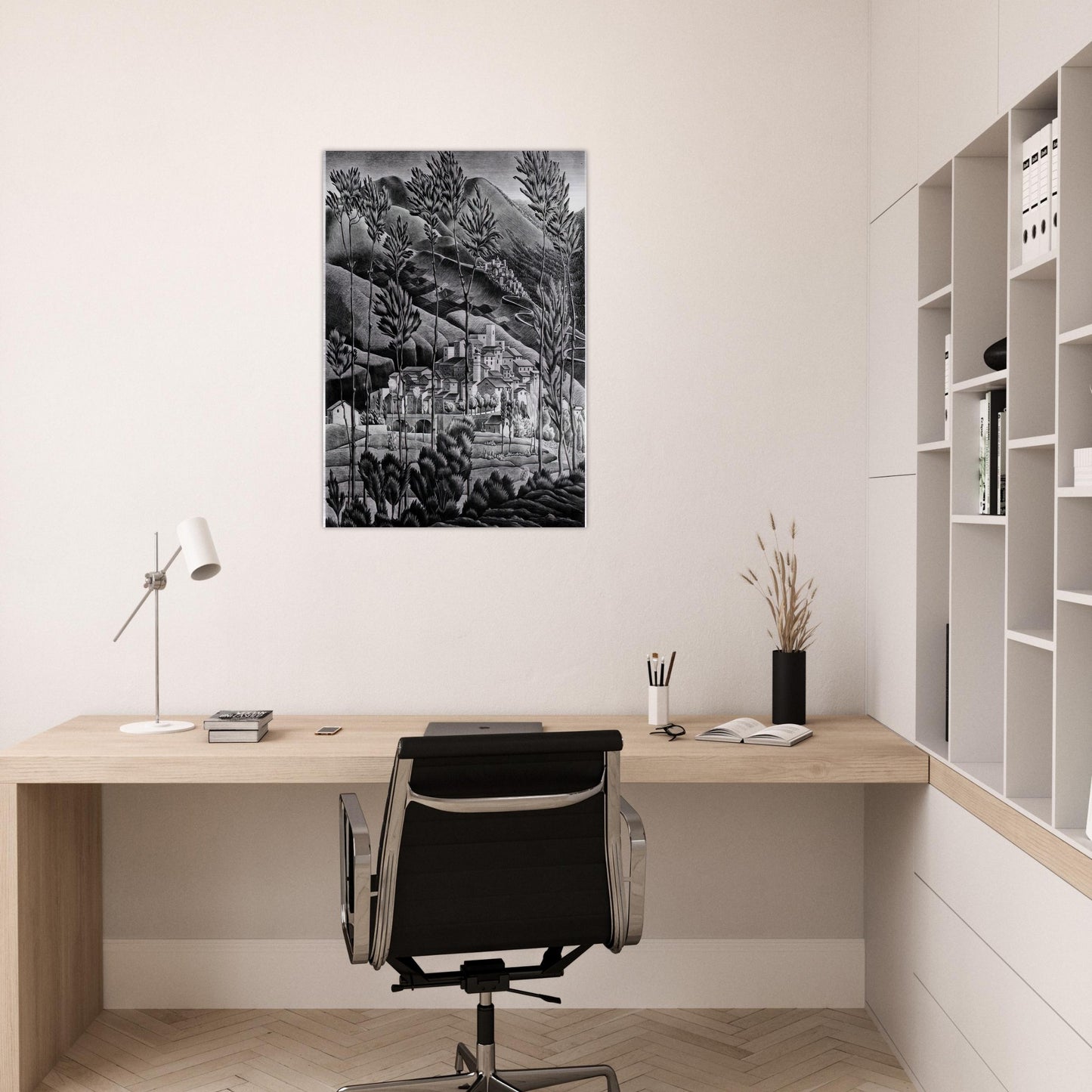 ALFEDENA ABRUZZI - MC Escher Brushed Aluminum Print - 70x100 cm / 28x40 inches | MC Escher Aluminum Print | MC Escher Prints