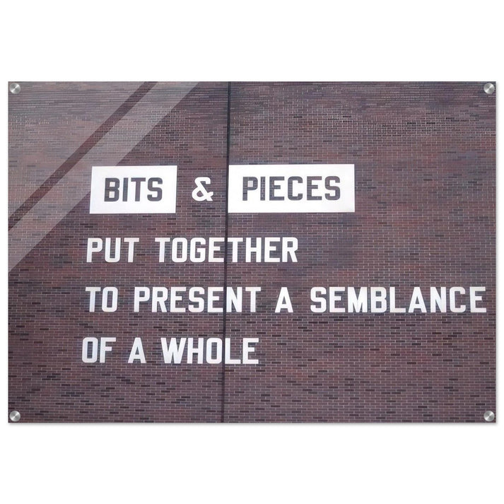Bits Pieces Put Together to Present a Semblance of a Whole - 2005 - Lawrence Weiner Acrylic Print - 70x100 cm / 28x40″ inches | Lawrence Weiner Wall Art | Lawrence Weiner Prints