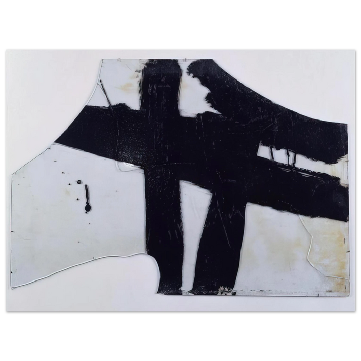 Pierre Soulages - Goudron sur verre 45.5 x 76.5 cm, 1948 - 1948 75x100 cm / 30x40inches Fine Art Poster