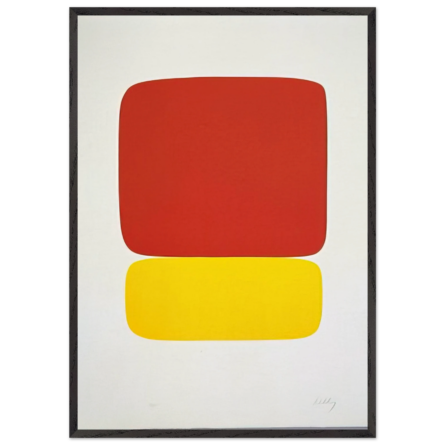 Red over Yellow from Suite of Twenty-Seven Color Lithographs - Ellsworth Kelly 70x100 cm / 28x40 inches Framed Art Print – Black Wooden Frame