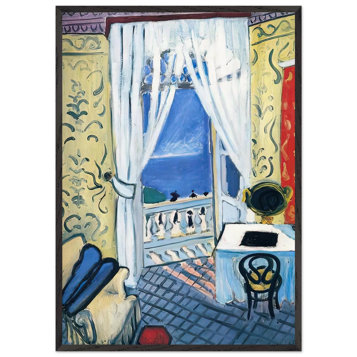 INTERIOR WITH A VIOLIN CASE 1919 - Henri Matisse 70x100 cm / 28x40 inches Framed Art Print – Black Wooden Frame