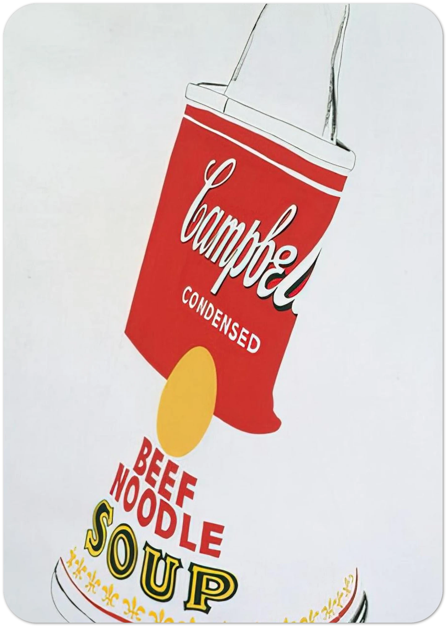 Crushed Campbell's Soup Can Beef Noodle By Andy Warhol Pack of 10 Post Cards | Andy Warhol Post Cards | A6 (10.5 x 14.8 cm) - 4.1 x 5.8 inches