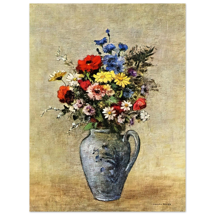 Odilon Redon - FLOWERS IN A VASE WITH ONE HANDLE 75x100 cm / 30x40inches Fine Art Poster