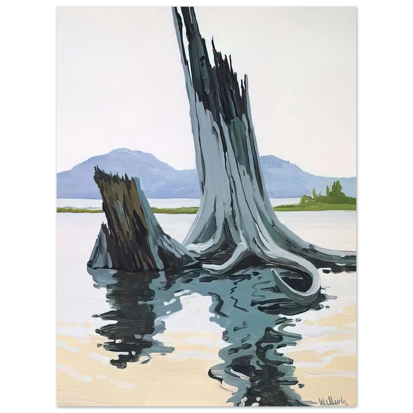 Neil Welliver - Stumps and Allagash - 1998 75x100 cm / 30x40inches Fine Art Poster