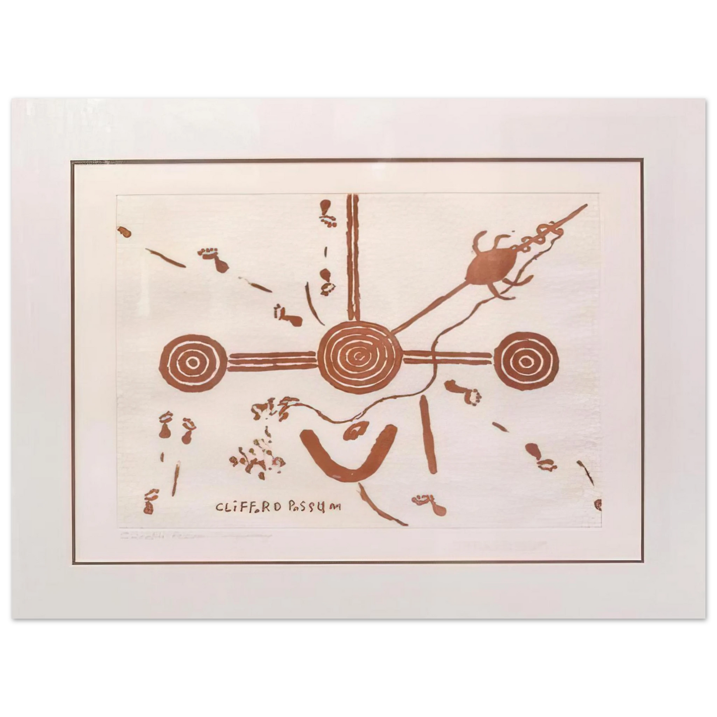 Clifford Possum Tjapaltjarri - Ngarlu, Love Story - 1994 75x100 cm / 30x40inches Fine Art Poster