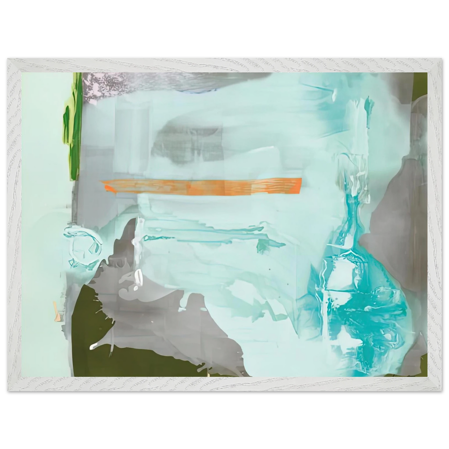 Helen Frankenthaler - Poseidon, 1990- Wall Art - 60x80 cm / 24x32 inches - Premium Wooden Framed Poster With Fine Art Paper-canvas - Wood frame