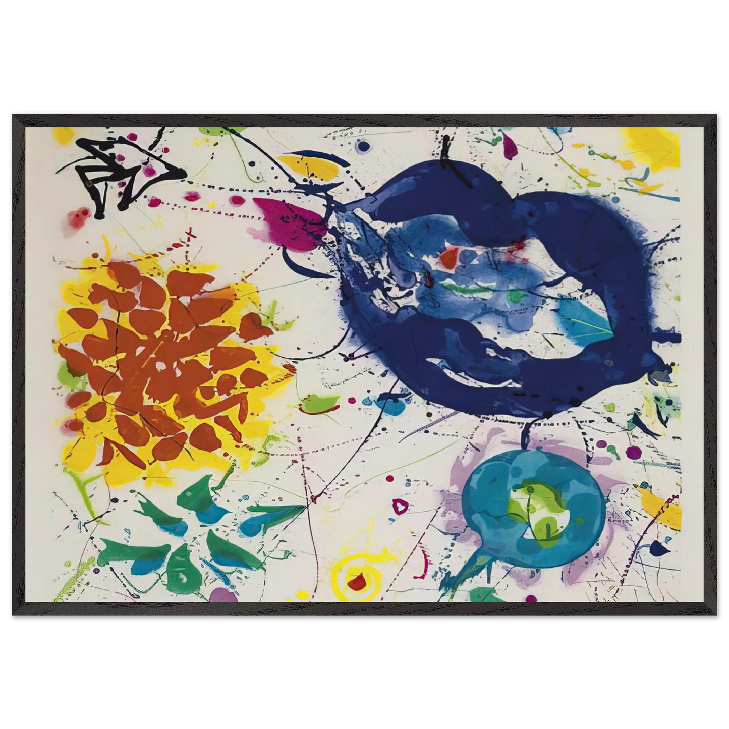 Senza Titolo III - Sam Francis 70x100 cm / 28x40 inches Framed Art Print – Black Wooden Frame
