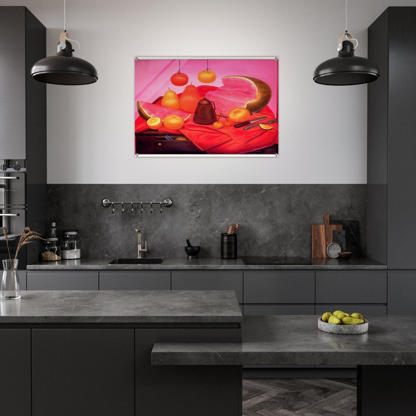 STILL LIFE WITH WATERMELON 1 - Fernando Botero Acrylic Print - 70x100 cm / 28x40″ inches