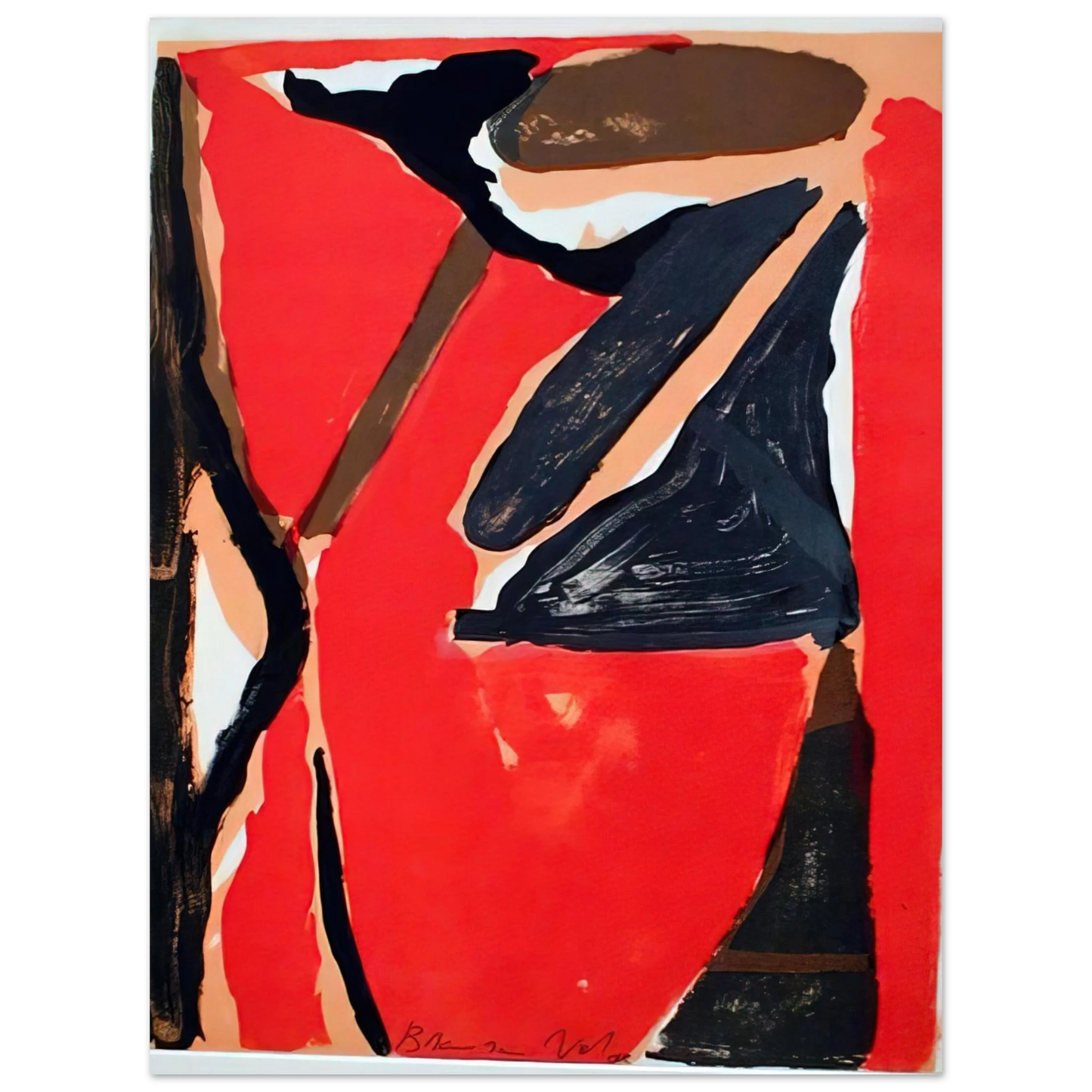 Bram van Velde - L'Unique III - 1973 75x100 cm / 30x40inches Fine Art Poster