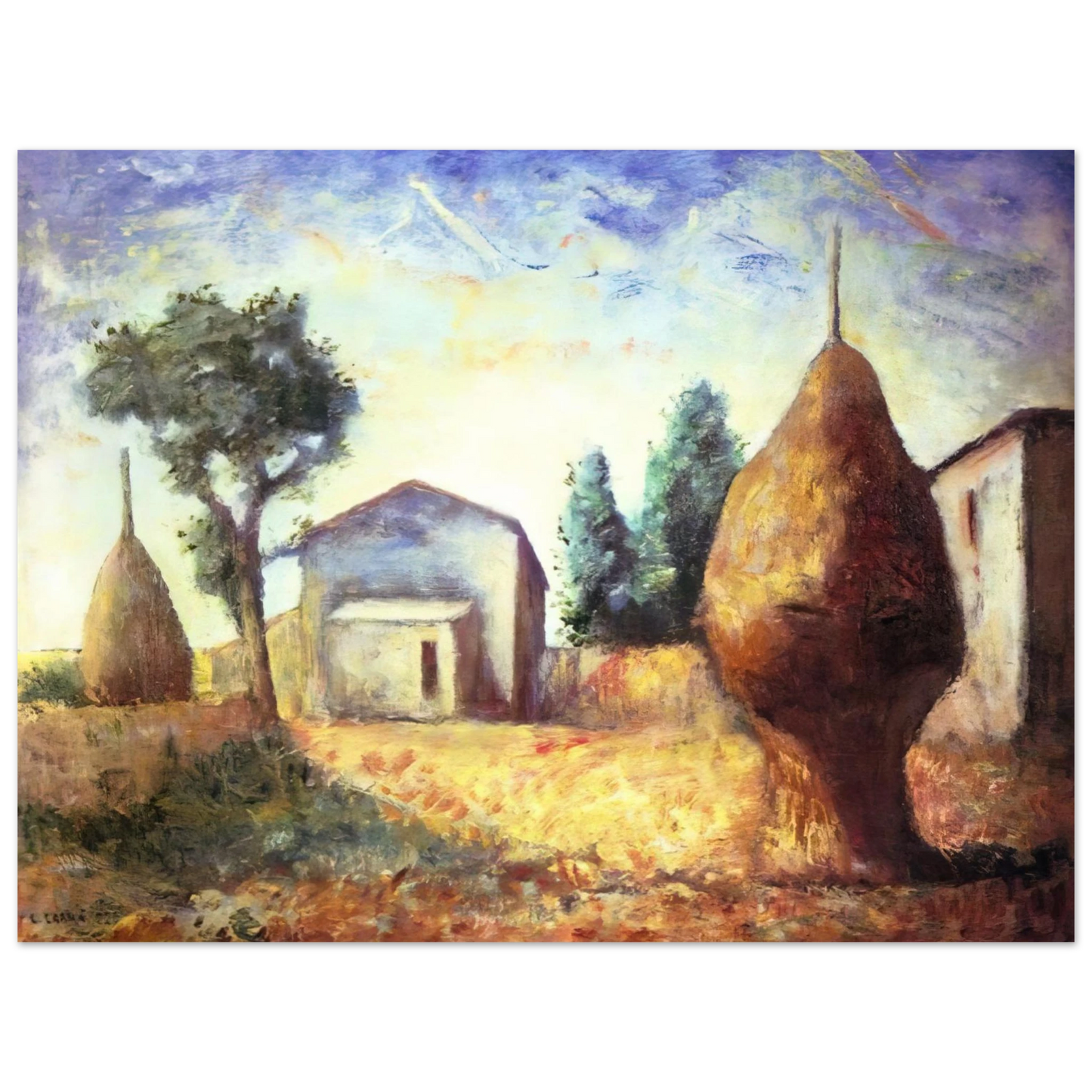 Carlo Carra - PAGLIAI 1929 75x100 cm / 30x40inches Fine Art Poster