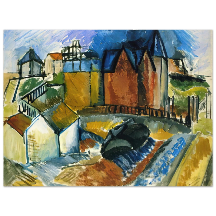 Raoul Dufy - THE BEACH AT HAVRE 1910 75x100 cm / 30x40inches Fine Art Poster