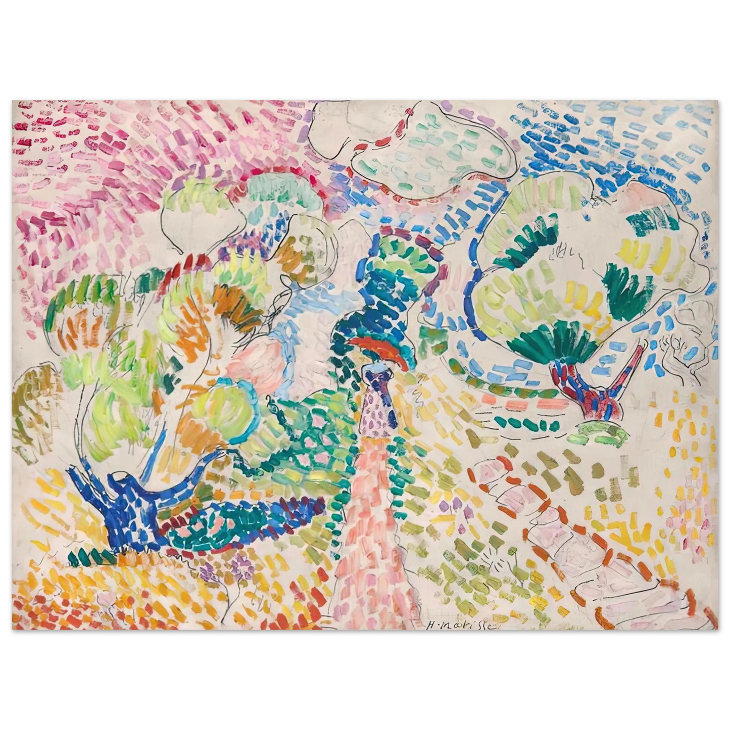 Henri Matisse - MADAME MATISSE IN THE OLIVE GROVE 1905 75x100 cm / 30x40inches Fine Art Poster