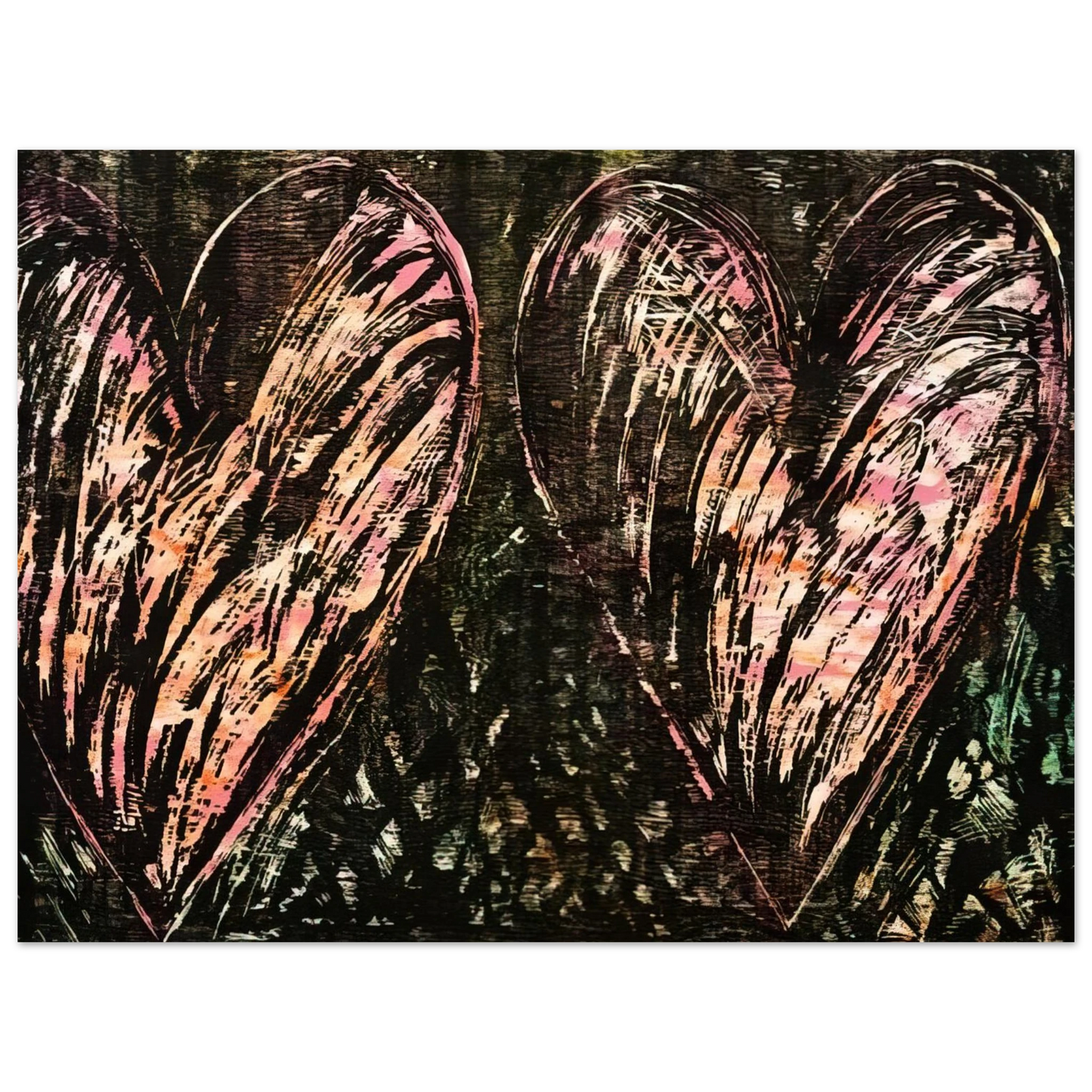 Jim Dine - TWO HEARTS IN A FOREST 1981 75x100 cm / 30x40inches Fine Art Poster
