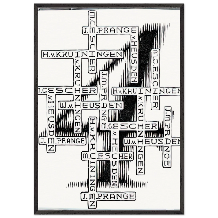 ESCHER 29 - MC Escher 70x100 cm / 28x40 inches Framed Art Print – Black Wooden Frame | Maurits Cornelis Escher Prints