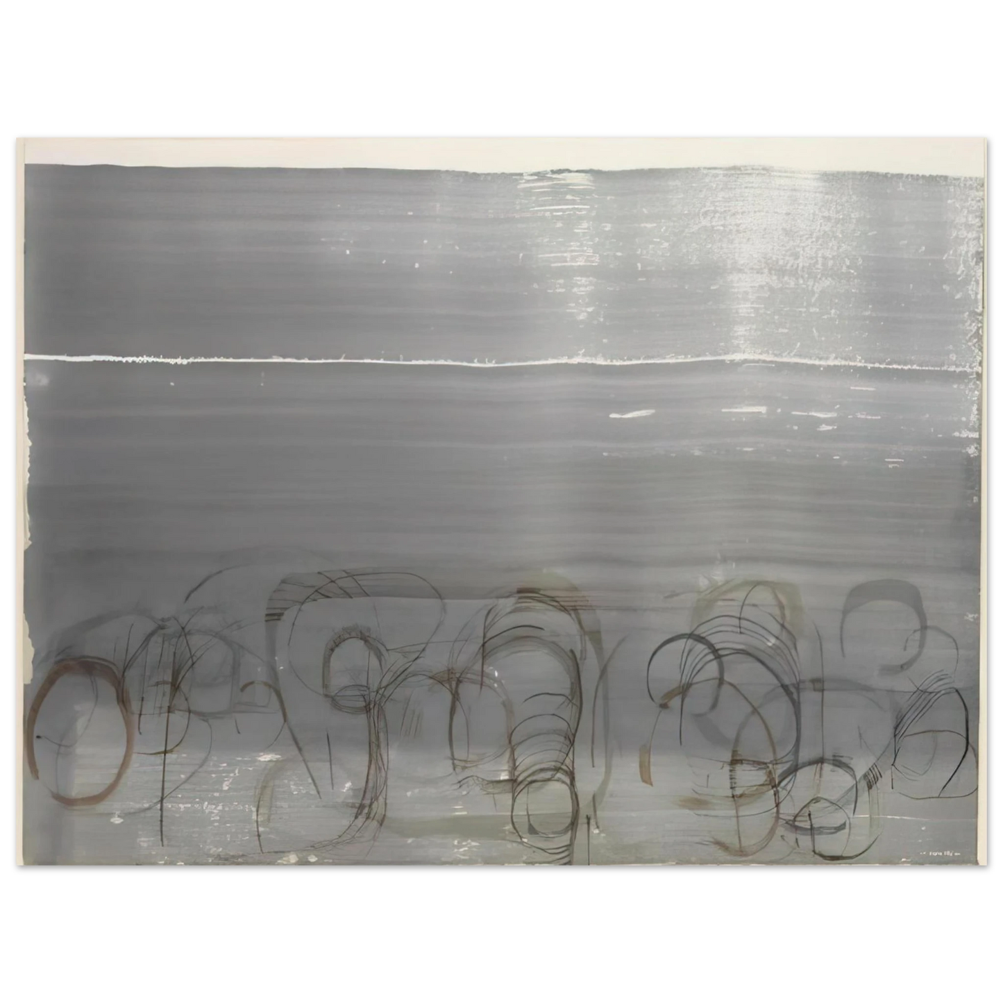 John Cage - New River Watercolor, Series IV, No. 6 - 1988 75x100 cm / 30x40inches Fine Art Poster