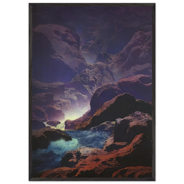 Moonlight N1 - Maxfield Parrish 70x100 cm / 28x40 inches Framed Art Print – Black Wooden Frame