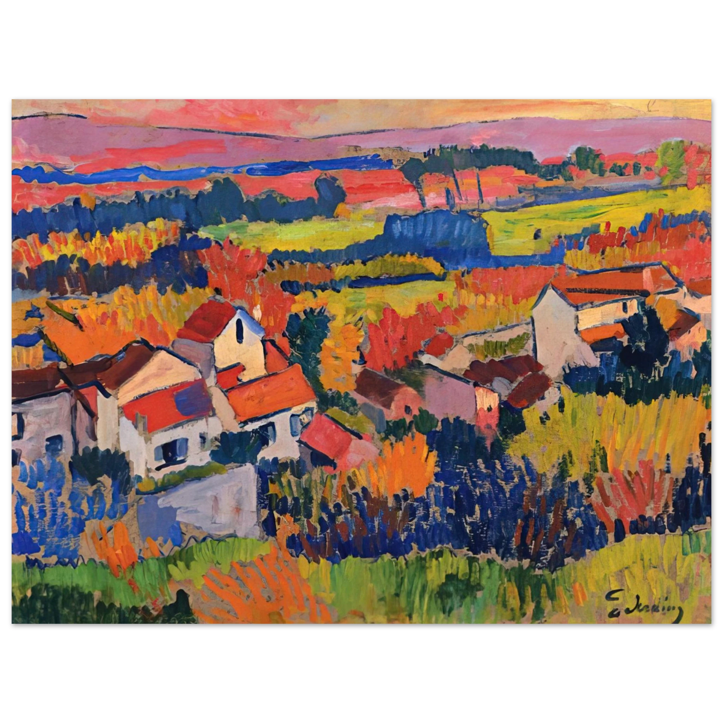 Andre Derain - LANDSCAPE NEAR CHATOU 1904 1 75x100 cm / 30x40inches Fine Art Poster