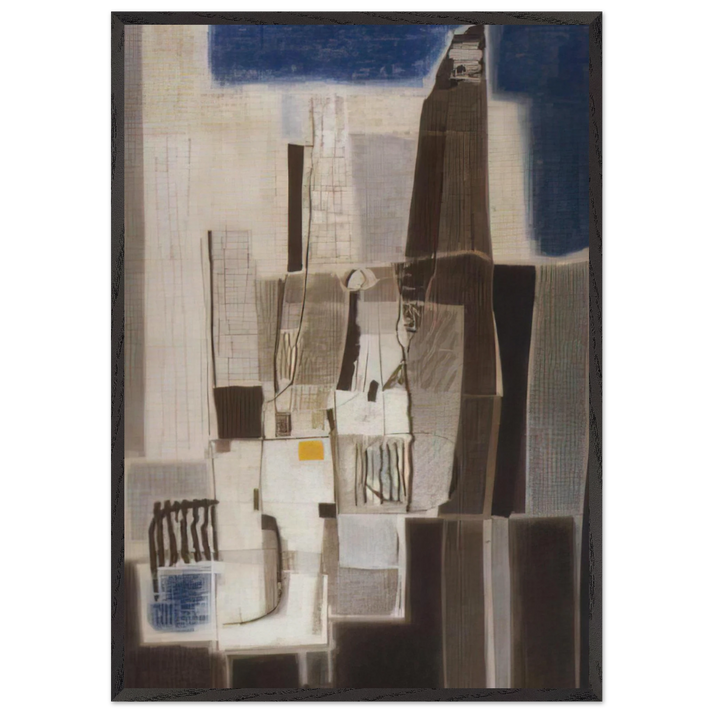 Architettura 1 - Art Informel - Bice Lazzari 70x100 cm / 28x40 inches Framed Art Print – Black Wooden Frame